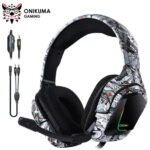 ONIKUMA K20 Wired Gaming Headsets With Microphone RGB Light-0