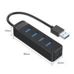 ORICO USB 3.0 hub with 4 USB-A ports - additional USB-C power supply-0