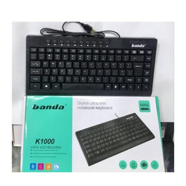 BANDA – K1000 – Mini Multimedia Stylish Ultra Thin Notebook Wired Keyboard