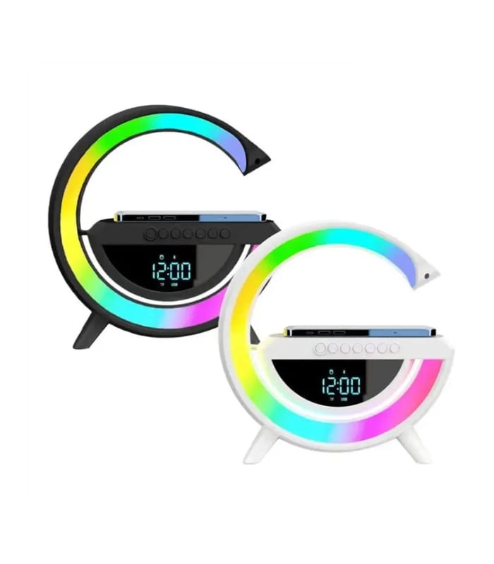 _Bluetooth speaker with clock LED lamp and wireless charger – HM-2307 (1) Bluetooth speaker with clock LED lamp and wireless charger – HM-2307