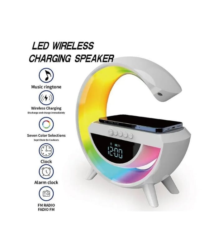 _Bluetooth speaker with clock LED lamp and wireless charger – HM-2307 (2) Bluetooth speaker with clock LED lamp and wireless charger – HM-2307
