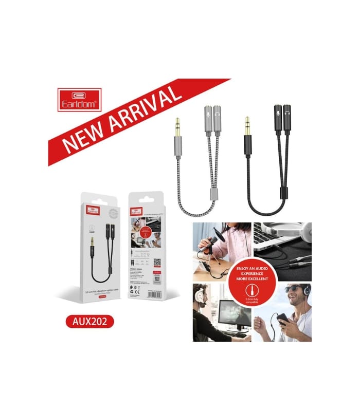 Earldom AUX 202 Mic+ Earphone Splitter (1) Earldom AUX 202 Mic+ Earphone Splitter