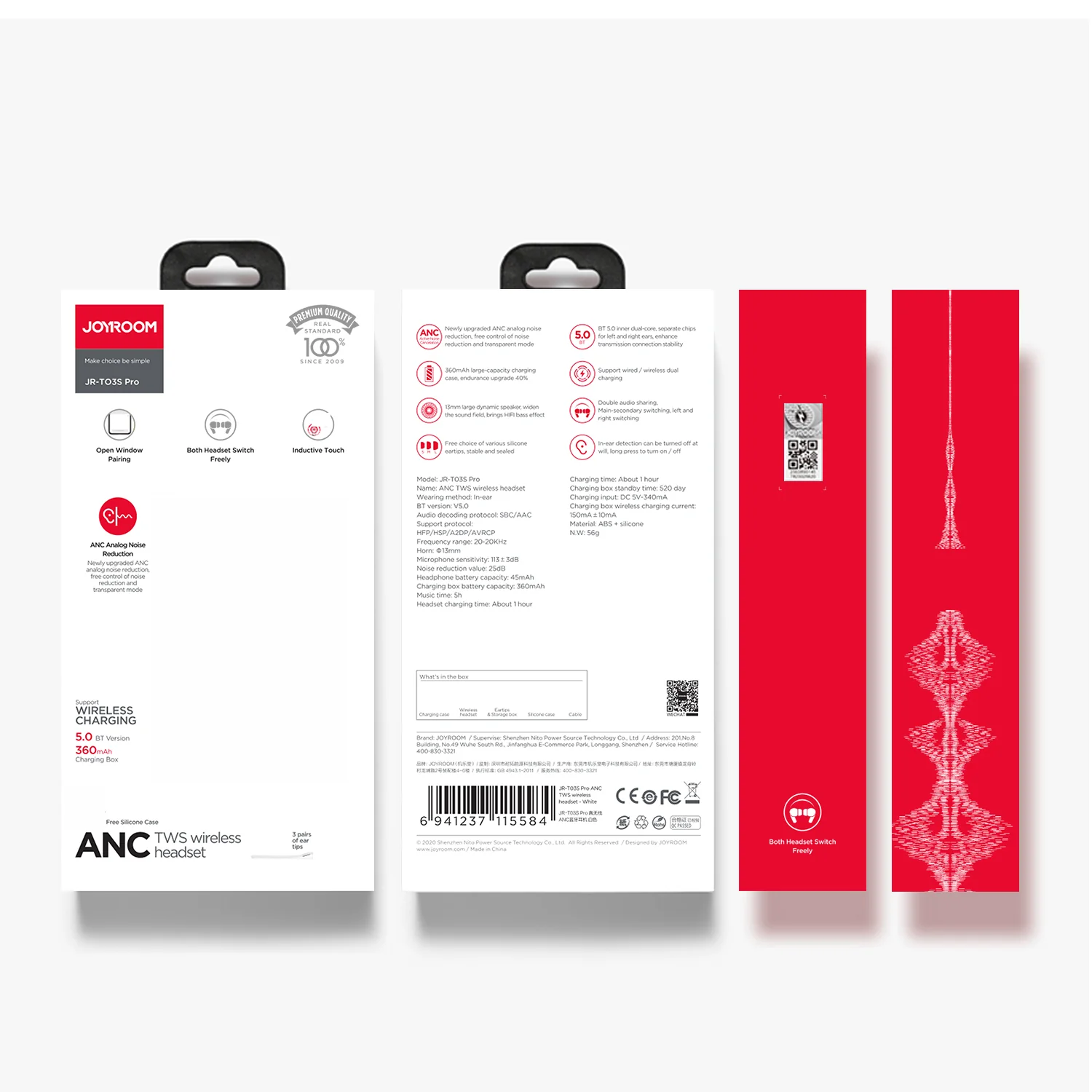 Joyroom JR-T03S Pro Airpods Pro With ANC and Transparency mode