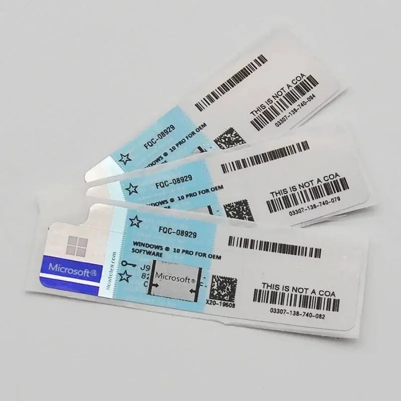 Microsoft Windows 10 Professional Key Coa Win 10 PRO Key License Sticker Label