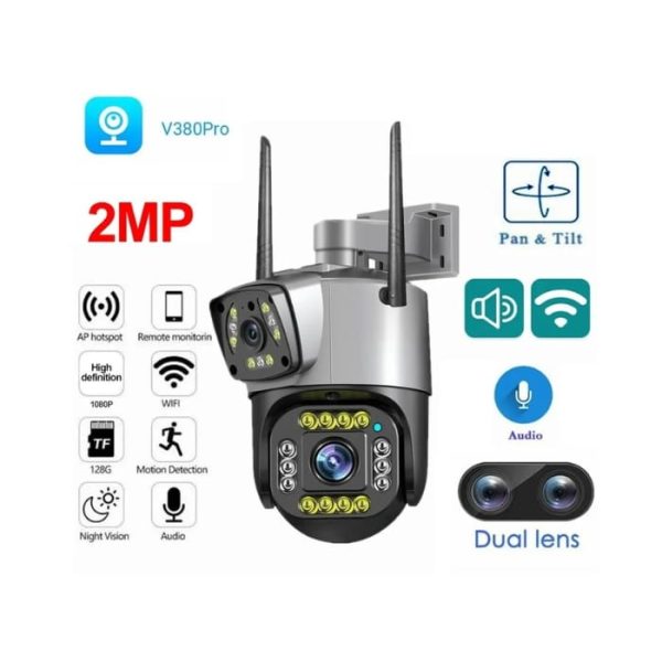 PTZ Wifi Outdoor Wireless Dual Lens IP Camera 2Mp+2Mp 4Mp Night Vision