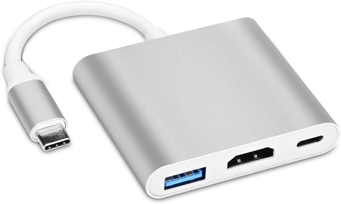 USB C to HDMI Multiport Adapter,3-in-1 Type-C Hub