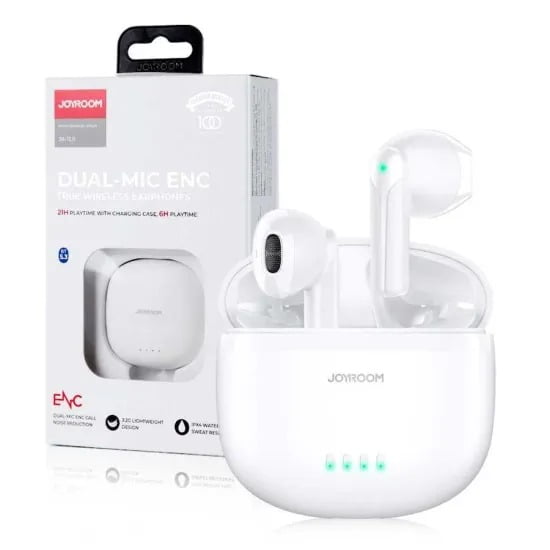 JOYROOM TL11 Dual-Mic ENC True Wireless Earphones – WHITE-0