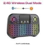 I10 Mini Wireless + Bluetooth 7 Color Backlit Light 2.4Ghz Air Mouse With Touchpad-0