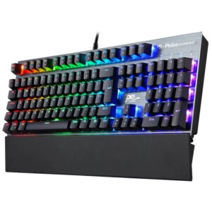 Philco Gaming PKB92 Full ARGB Mechanical Gaming Keyboard With Detachable Wrist Rest – Brushed Aluminum Build – OUTEMU Brown Switches-0