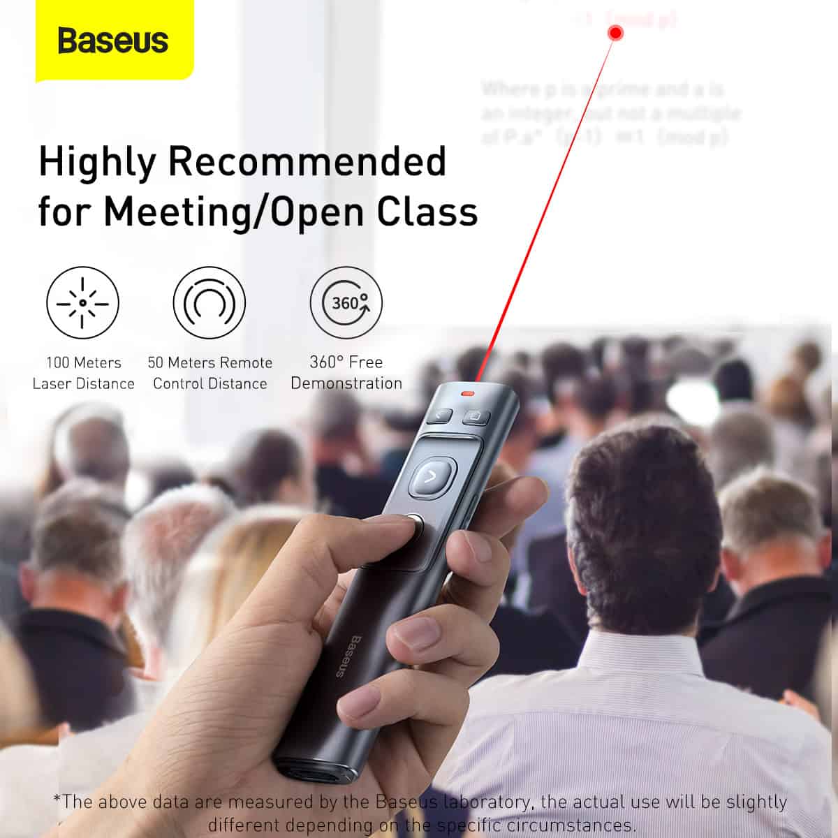 Baseus Orange Dot Wireless Presenter Red Laser(Charging) Grey
