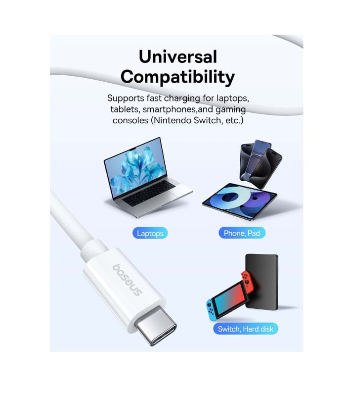 _Baseus Superior Series 2 USB4 Full-Function Fast Charging Cable Type-C to Type-C 240W (2) Baseus Superior Series Fast Charging Data Cable USB to M+L+C 3.5A 1.5m White