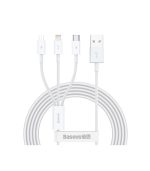 Baseus Superior Series Fast Charging Data Cable USB to M+L+C 3.5A 1.5m White