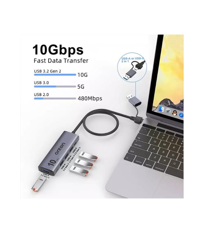 _Onten OTN-UCA611 10Gbps USB C Hub,USB C to USB CA Adapter (2) Onten OTN-UCA611 10Gbps USB C Hub,USB C to USB C A Adapter