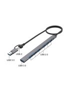 Onten USB+Type C To 7-Port USB Hub UCA9702