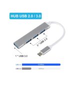 Type C 3.1 To USB HUB 4 PORT