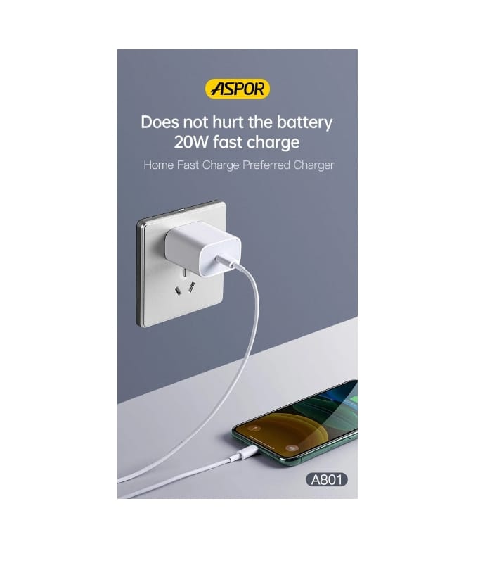 _ASPOR A801 20W Fast Charging Adapter US PIN Quick Charge ASPOR A801 20W Fast Charging Adapter US PIN Quick Charge