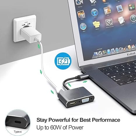 Adapter 4 in 1 usb-c to HUB PD HDTV+VGA+USB