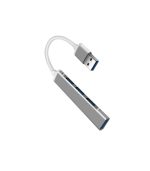 Aluminium Shell Portable 4 Ports USB 3.0 Adapter