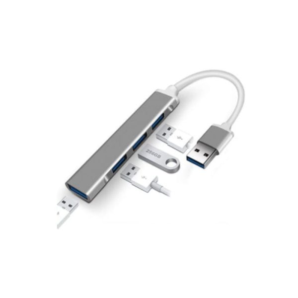 Aluminium Shell Portable 4 Ports USB 3.0 Adapter