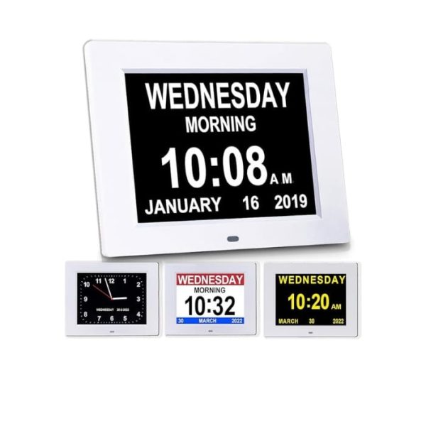 Gsituk 8 Inch 12 Alarm Digital Clock with Digital Frame Function, Digital