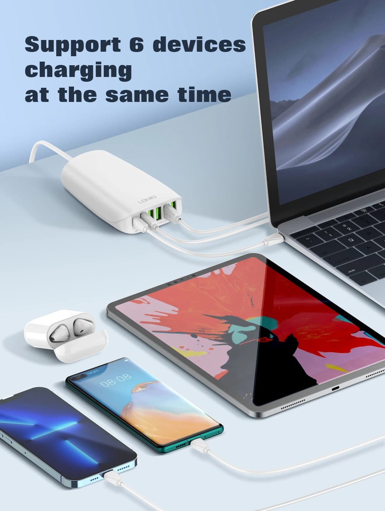 Ldnio A6573C 65W Multi-ports Desktop Charging Station