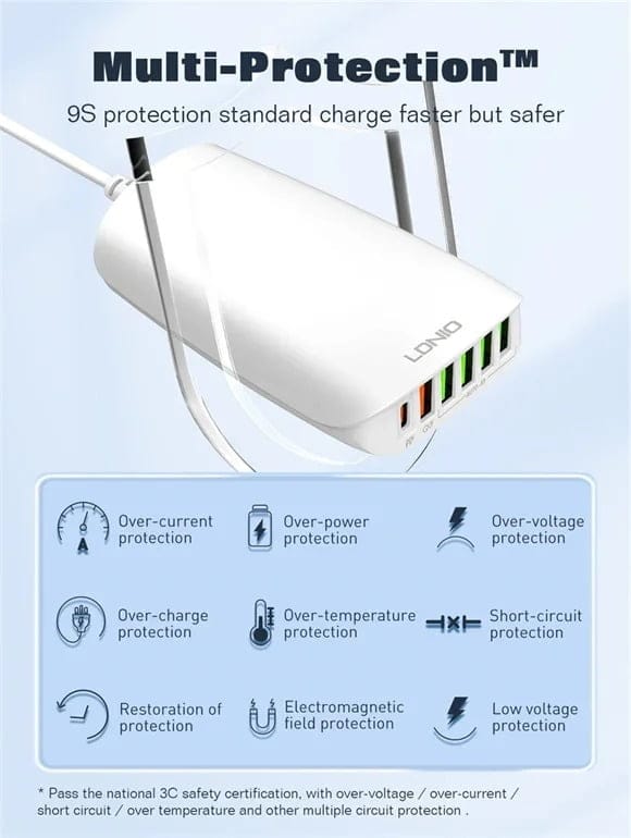 Ldnio A6573C 65W Multi-ports Desktop Charging Station