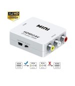 Mini HDMI 2AV Up Scaler 1080P HD Video Converter Media Streaming Device, White