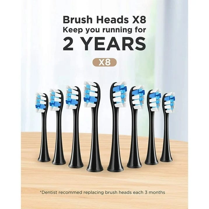 P11 Ultrasonic Electric Toothbrush with 8 Brush Heads & Travel Case