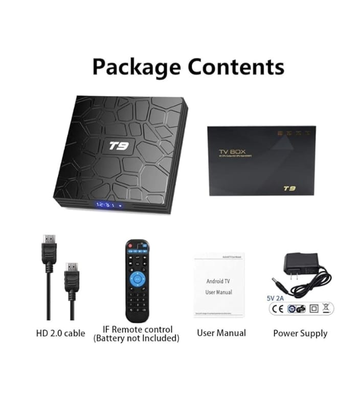 T9 Android 9.0 TV Box 4GB DDR3 RAM 64GB ROM (1) T9 Android 9.0 TV Box 4GB DDR3 RAM 64GB ROM