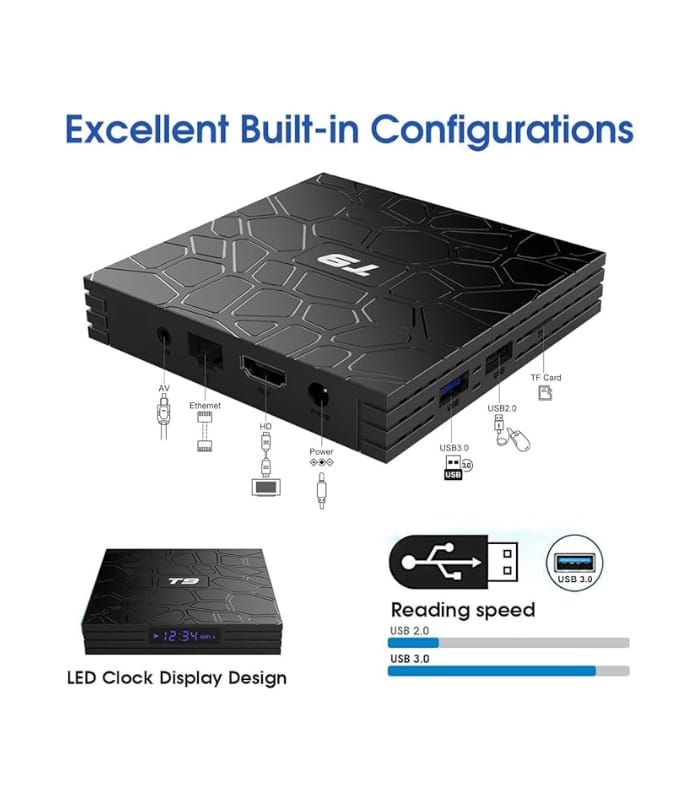 T9 Android 9.0 TV Box 4GB DDR3 RAM 64GB ROM (2) T9 Android 9.0 TV Box 4GB DDR3 RAM 64GB ROM