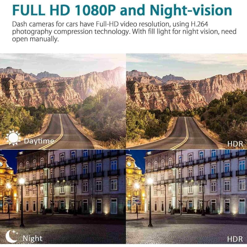 WDR Dashcam 3 Camera Lens Video Car DVR Full HD 1080P