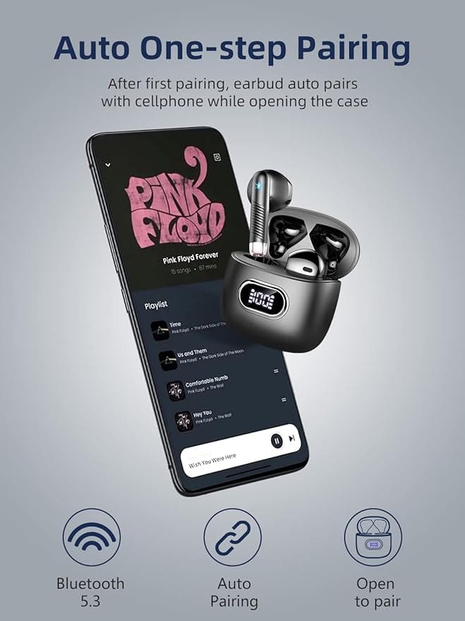 Wasart Wireless Earbud, Bluetooth 5.3 Earbuds