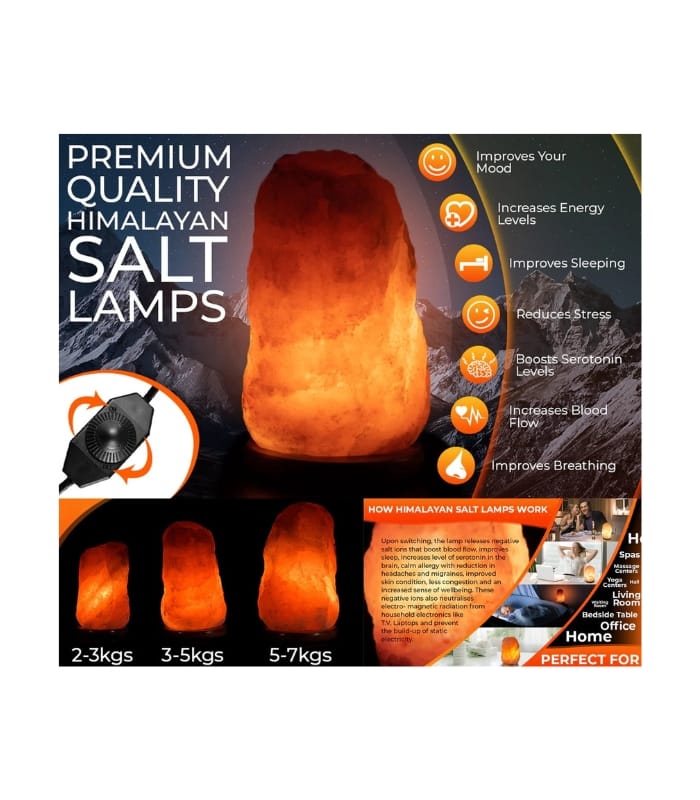 _2-3 Kg Himalayan Salt Lamp 100% Natural & Hand Crafted (1) 2-3 Kg Himalayan Salt Lamp 100% Natural & Hand Crafted