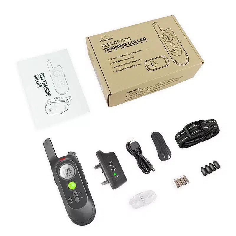 800M Dog Training Collar with Voice Commands Beep Vibration Shock Rech