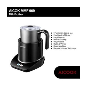 AICOOK MMF 909 Milk Frother Electric for Hot and Cold Milk