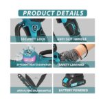 Deihong Mini Chainsaw 6-Inch with Battery, Cordless Power Chain Saws with Security Lock