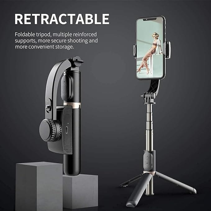 Gimble Q08 Stabilizer for Smartphone with Extendable Bluetooth Selfie Stick and Tripod