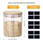 Glass Jars 9OZ, 12 Set with Bamboo Airtight Lids and Labels, Food Cereal Storage Large