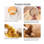 Glass Jars 9OZ, 12 Set with Bamboo Airtight Lids and Labels, Food Cereal Storage Large