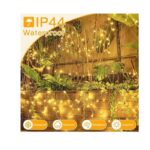 Ollny Outdoor String Lights 200LED 60FT, Warm White Connectable Plug in Fairy Light