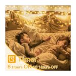 Ollny Outdoor String Lights 200LED 60FT, Warm White Connectable Plug in Fairy Light