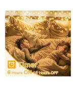 Ollny Outdoor String Lights 200LED 60FT, Warm White Connectable Plug in Fairy Light