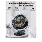 POWERbeast Clip On Fan, 4000mAh Portable Pram Fan, 7” USB Desk Fan, 4 Speeds 2 Mist Modes
