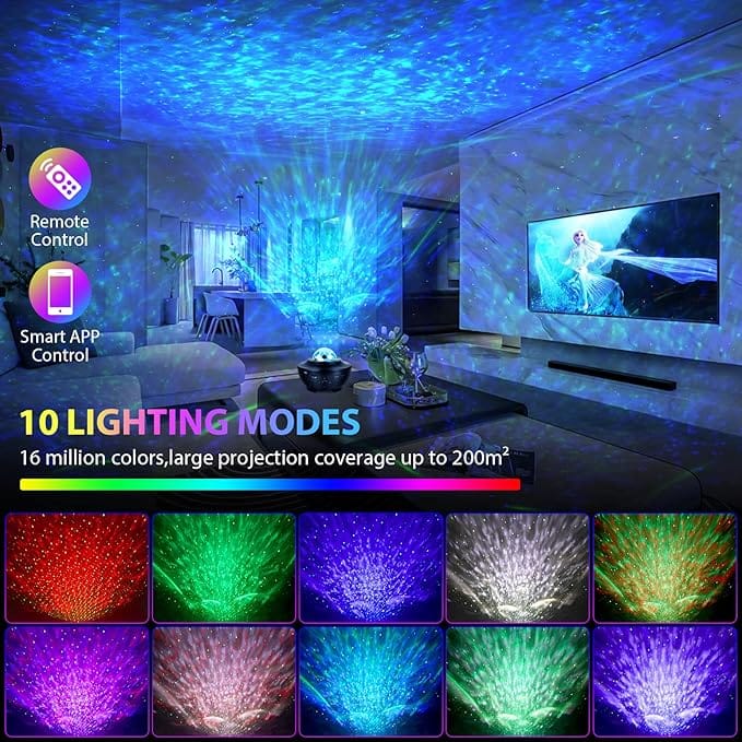 Riarmo Galaxy Projector Star Projector, Star Night Light Projector for Bedroom with Bluetooth Speaker