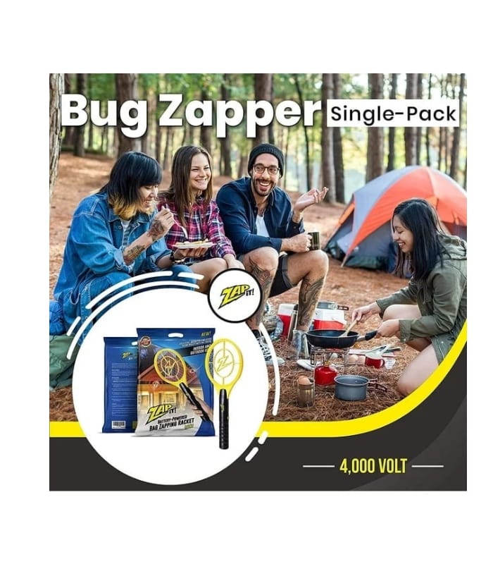 _ZAP IT! Mini Bug Zapper – Rechargeable Mosquito, Fly Killer and Bug Zapper Racket (1) ZAP IT! Mini Bug Zapper – Rechargeable Mosquito, Fly Killer and Bug Zapper Racket