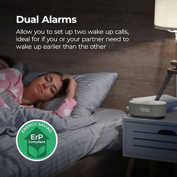 i-box Dawn, Alarm Clock for Bedrooms, FM Radio Alarm Clock with Wireless Charging