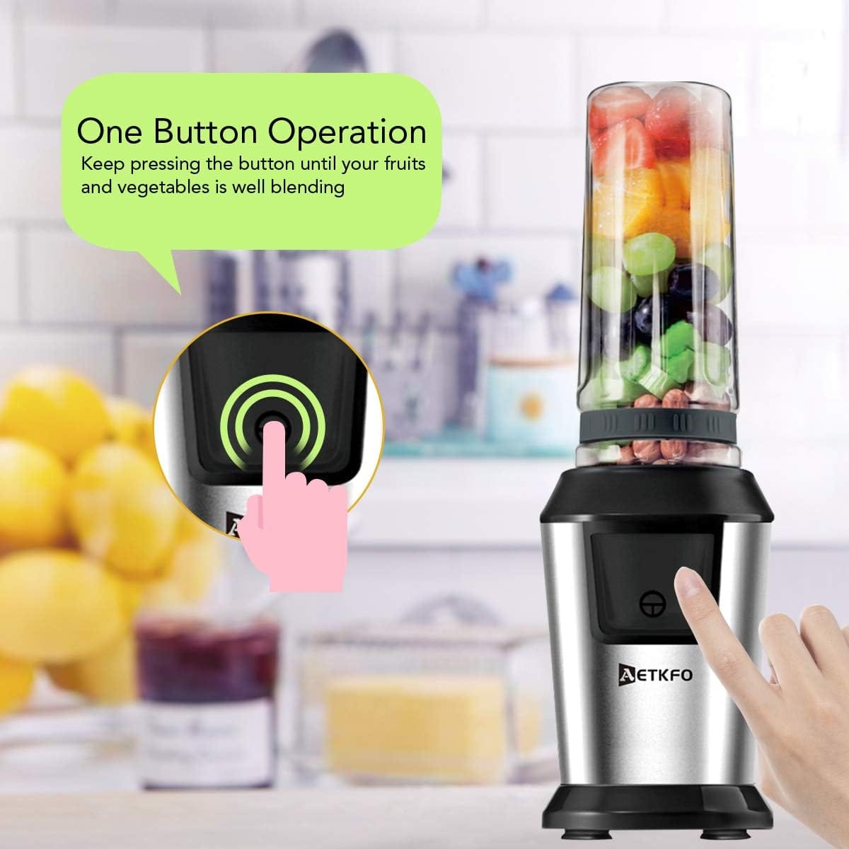 AETKFO Smoothie Maker 500 Watt Mini Blender, Smoothie Maker