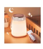 ALACRIS Night Light Dimmable, Bedside Lamp Portable with Romote Control and Alarm Clock