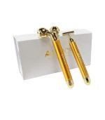 Amirce Face Massager Roller Golden 3D Roller Electric Facial Roller and T Shape