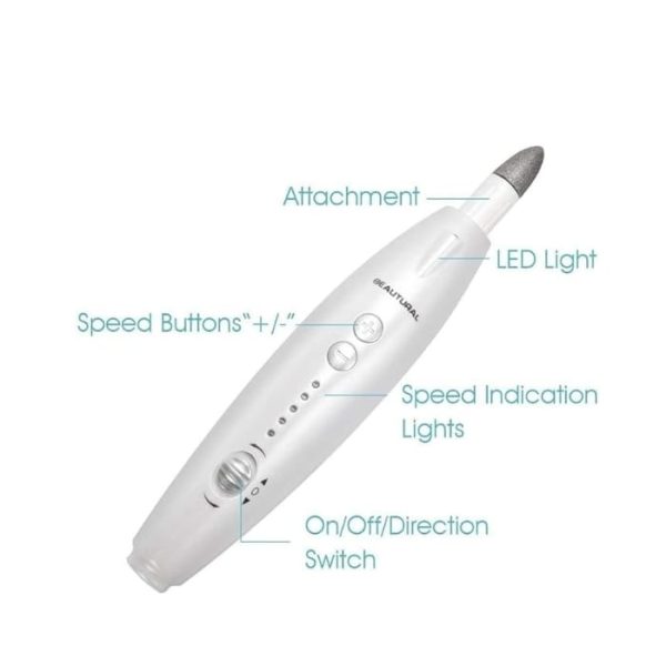 BEAUTURAL Professional Electric Manicure and Pedicure Kit, Nail File Drill, Powerful 13-Speed Nail Drill and 7 Attachment